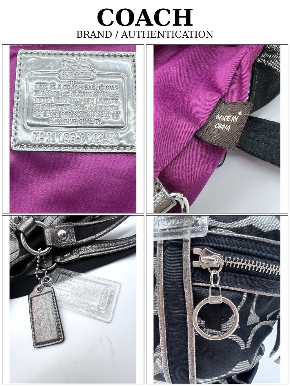 Coach Poppy Glam Tote 2009 Signature Black Silver w/original Hangtags MSRP $358 - Picture 3 of 16